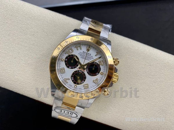 Mens Rolex Daytona 40mm Mens-116523-White Arabic-Panda Dial White Replica Image