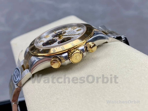 Mens Rolex Daytona 40mm Mens-116523-White Arabic-Panda Dial White Replica Image