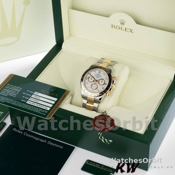 Rolex Daytona 116523 White Diamond Dial 40mm Mens Replica Watch