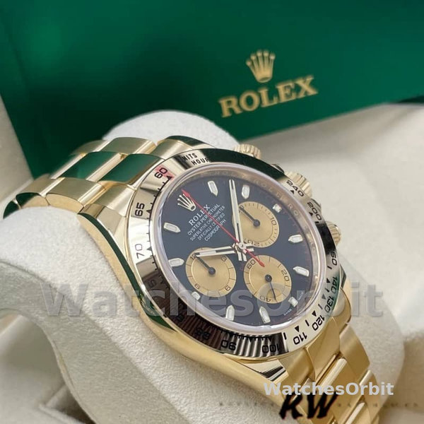 Rolex Daytona 116528 Yellow Gold Black Paul Newman Dial 40mm Mens Replica Watch