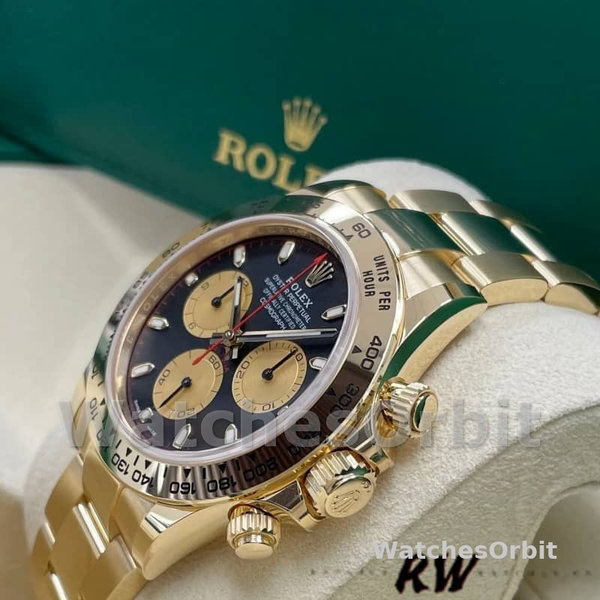 Rolex Daytona 116528 Yellow Gold Black Paul Newman Dial 40mm Mens Replica Watch
