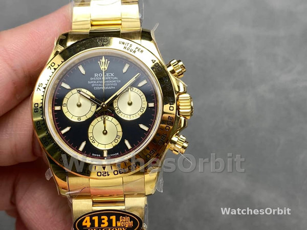 Rolex Daytona 116528 Yellow Gold Black Paul Newman Dial 40mm Mens Replica Watch