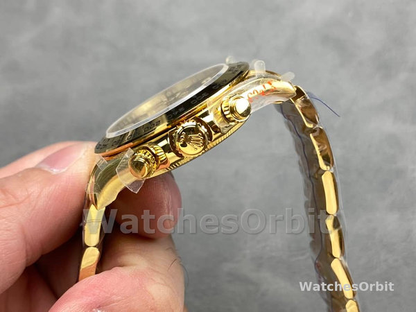 Rolex Daytona 116528 Yellow Gold Black Paul Newman Dial 40mm Mens Replica Watch