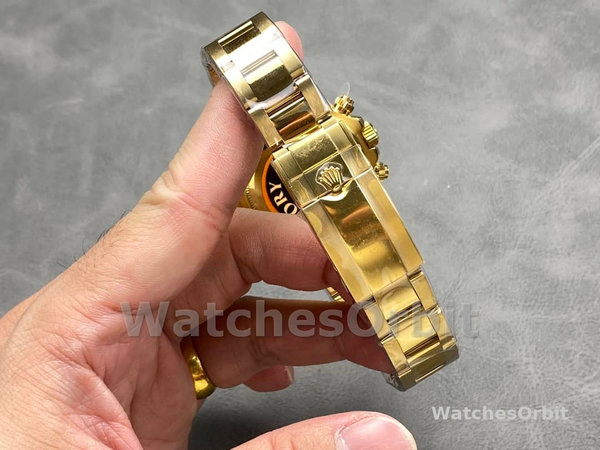 Rolex Daytona 116528 Yellow Gold Black Paul Newman Dial 40mm Mens Replica Watch