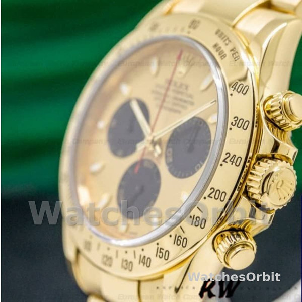 Mens Rolex Daytona 40mm Mens-116528-Yellow Gold-Champagne Dial Champagne Replica Image
