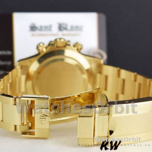 Mens Rolex Daytona 40mm Mens-116528-Yellow Gold-MOP-Diamond Dial MOP Replica Image