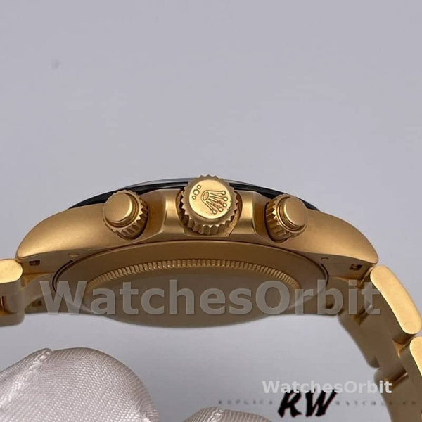 Mens Rolex Daytona 40mm Mens-116528-Yellow Gold-White Dial White Replica Image