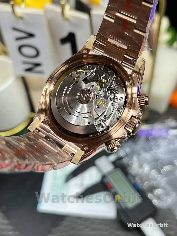 Mens Rolex Daytona-116595RBOW, Rainbow, Rose Gold, Pave Diamond Dial, Sapphire Bezel, Diamond Dial Replica Watch Image