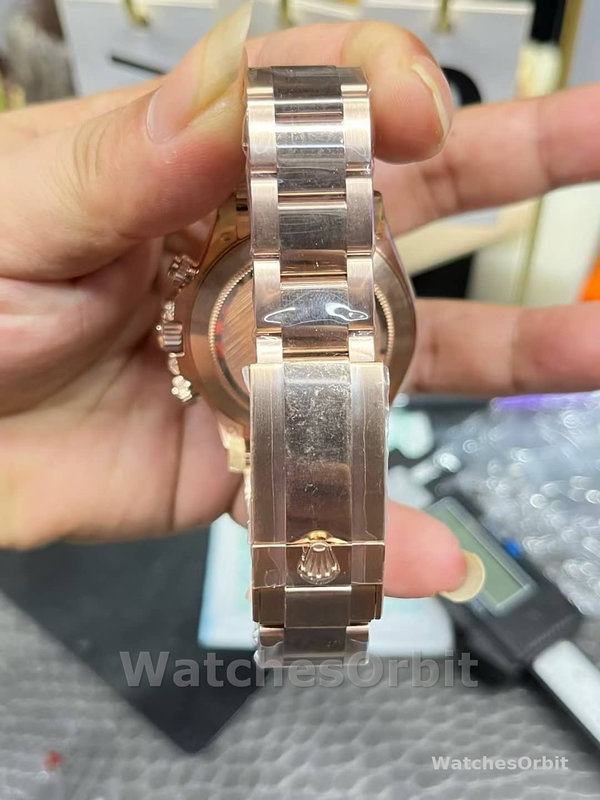 Mens Rolex Daytona-116595RBOW, Rainbow, Rose Gold, Pave Diamond Dial, Sapphire Bezel, Diamond Dial Replica Watch Image