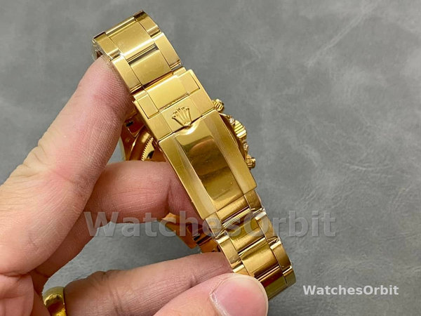 Replique Hommes Rolex Daytona-116598, 40mm, or jaune, cadran diamant noir, Hommes Black