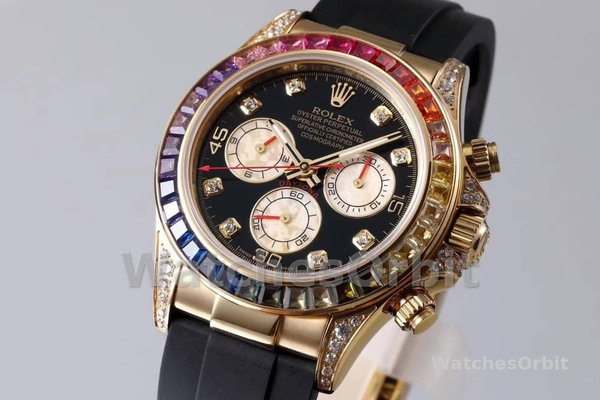 Mens Rolex Daytona-116598RBOW, 40mm, Black Replica Watch Image