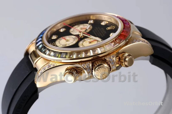 Mens Rolex Daytona-116598RBOW, 40mm, Black Replica Watch Image