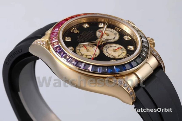 Mens Rolex Daytona-116598RBOW, 40mm, Black Replica Watch Image