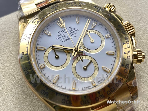 Rolex Daytona 126508 0001 18K Yellow gold White Dial Replica Watch