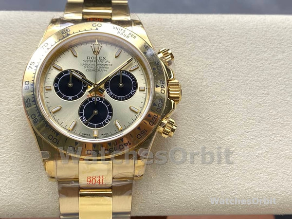 Mens Rolex Daytona-126508 0006, Yellow Gold Bracelet, 1:1, Champagne Replica Watch Image