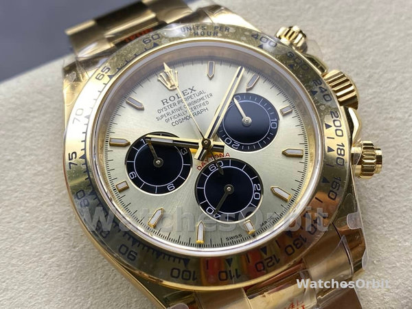 Mens Rolex Daytona-126508 0006, Yellow Gold Bracelet, 1:1, Champagne Replica Watch Image