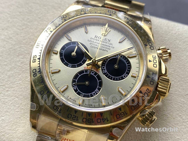 Mens Rolex Daytona-126508 0006, Yellow Gold Bracelet, 1:1, Champagne Replica Watch Image