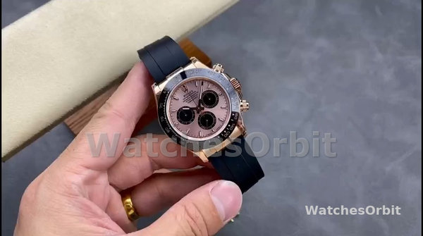 Men's Rolex Daytona-126515LN 0006, 40mm, Everose Gold Oysterflex, Sundust Dial, Sundust