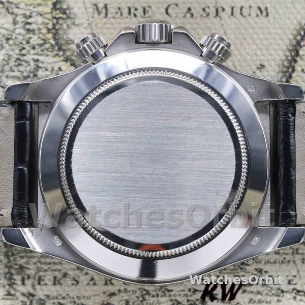 Replica Rolex Daytona 40mm Heren-16519-Witte wijzerplaat-Zwarte lederen band Wit