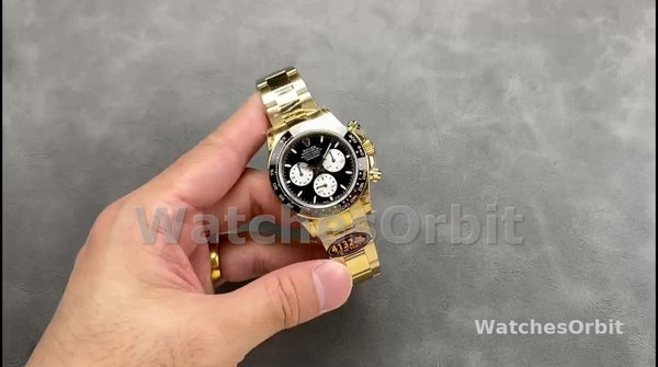 Replica Rolex Daytona 40-126528LN 0001, Oro giallo, Quadrante nero Le Mans 100° Anniversario, Uomo