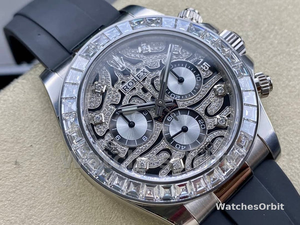 Rolex Daytona 40mm Eye of the Tiger White Gold Diamond Dial Oysterflex 116589TBR