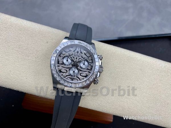 Rolex Daytona 40mm Eye of the Tiger White Gold Diamond Dial Oysterflex 116589TBR