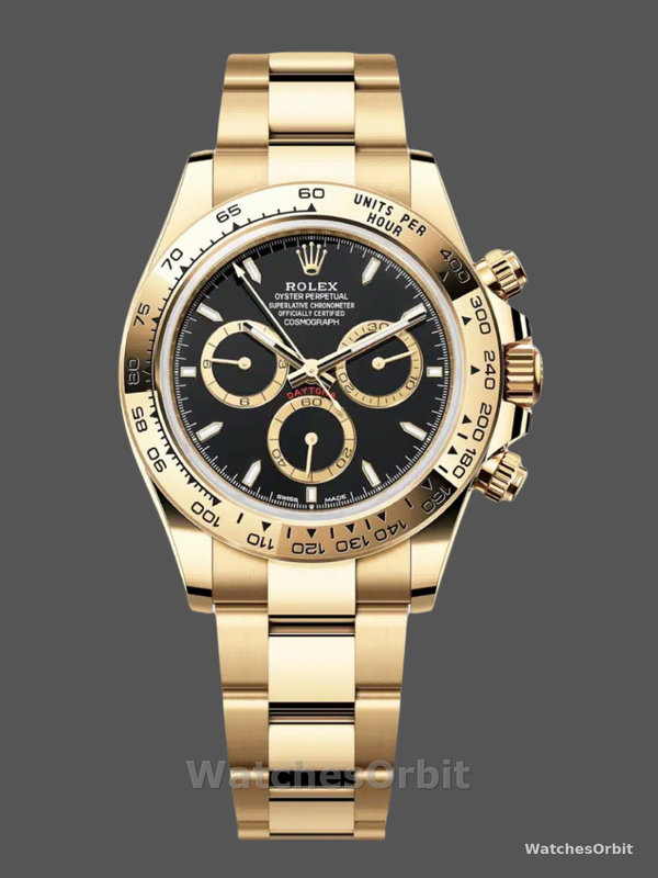 Rolex Daytona 40mm Yellow Gold Oyster Bracelet with Black Stick Dial 126508 0004