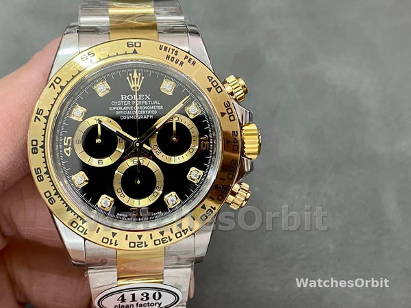 Rolex Daytona Black Dial Two Tone Oyster 116503 40mm Men's Watch