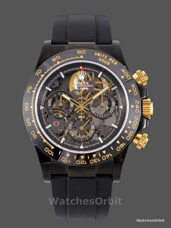 Rolex Daytona Blaken Black 1:1 Mirror Skeleton Dial 40mm Men's Watch