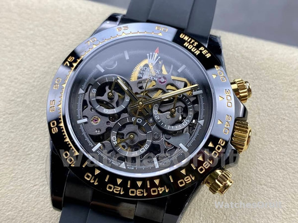 Rolex Daytona Blaken Black 1:1 Mirror Skeleton Dial 40mm Men's Watch