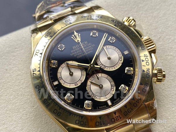 Rolex Daytona Cosmograph 126508 0003 Yellow Gold Black Dial Replica Watch