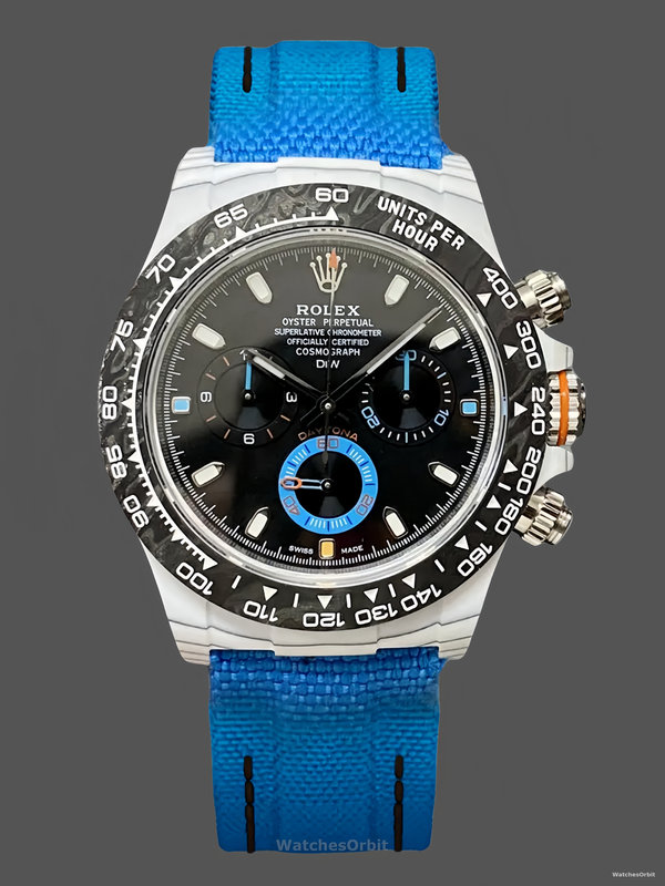 Rolex Daytona Cosmograph Carbon Fiber Luminescent Coating 40mm Nylon Strap Men's Watch