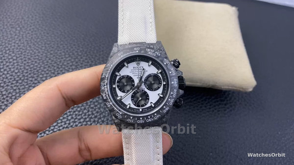 Men's Rolex Daytona DIW Factory Movement Designer Carbon Fiber 40MM White