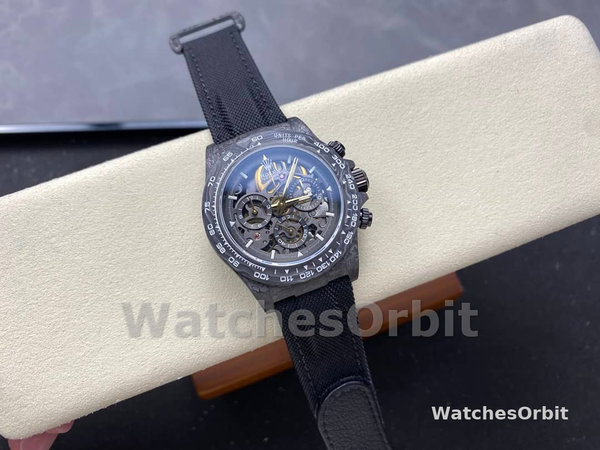 Rolex Daytona DIW Carbon Fiber Skeleton Black Replica Watch