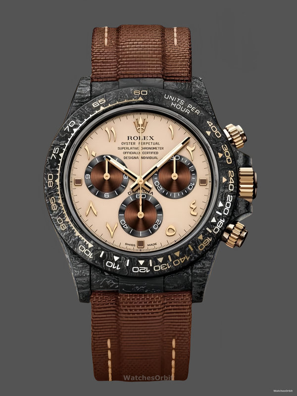 Rolex Daytona DIW Desert Eagle Arabic Carbon Fiber Customised Cream Dial 40 mm