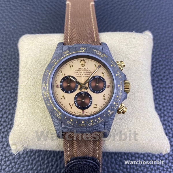 Rolex Daytona DIW Desert Eagle Arabic Carbon Fiber Customised Cream Dial 40 mm