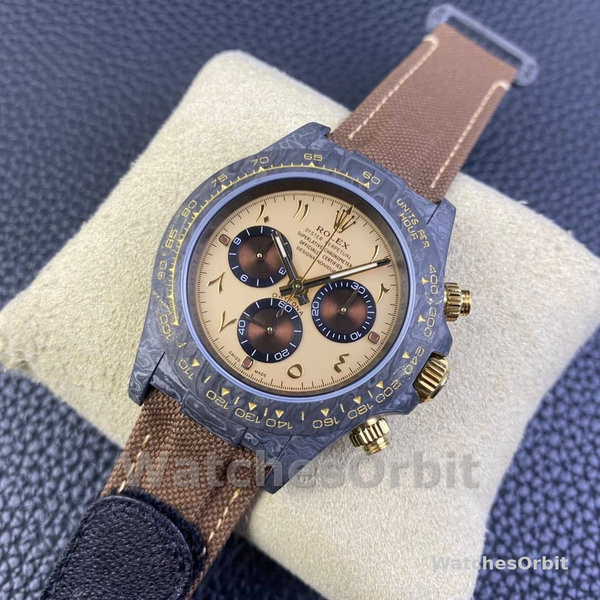 Rolex Daytona DIW Desert Eagle Arabic Carbon Fiber Customised Cream Dial 40 mm
