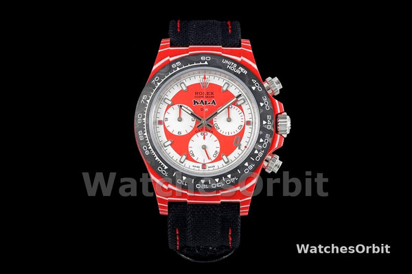 Men's Rolex Daytona-DIW x Kakha Kaladze, Customised Oyster, Red Quartz, Carbon Fiber, 40mm, Red and White