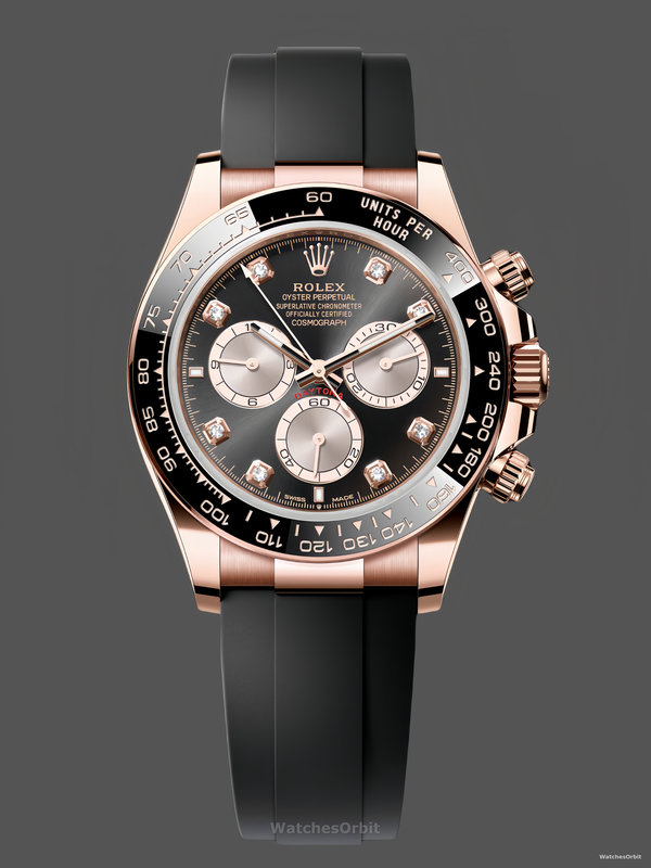 Rolex Daytona Everose Rubber 126515LN 0004 Black Dial Diamond Watch