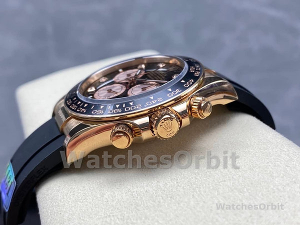 Rolex Daytona Everose Rubber 126515LN 0004 Black Dial Diamond Watch