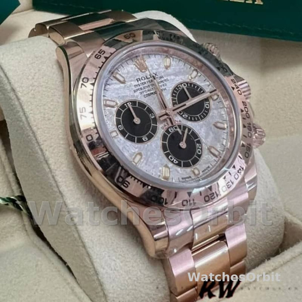 Replica Rolex Daytona-m116505, 40 mm, Oro Everose, Quadrante Grigio Meteorite, Uomo, Grigio Meteorite