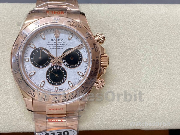 Replica Rolex Daytona-m116505, 40 mm, Oro Everose, Quadrante Grigio Meteorite, Uomo, Grigio Meteorite