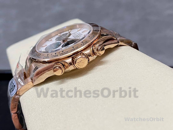 Replica Rolex Daytona-m116505, 40 mm, Oro Everose, Quadrante Grigio Meteorite, Uomo, Grigio Meteorite