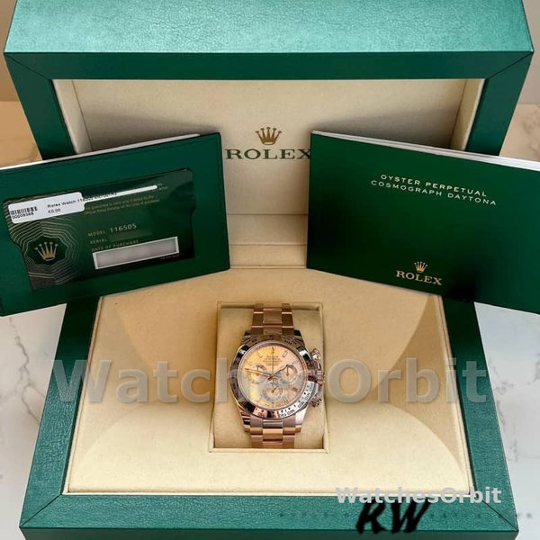 Mens Rolex Daytona-m116505, 40mm, Everose Gold, Sundust Pink Dial, Men’s Sundust Pink Replica Watch Image