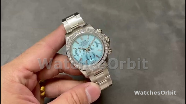 Replica Rolex Daytona-116576TBR, Platino, Quadrante blu ghiaccio, Quadrante blu ghiaccio, Uomo