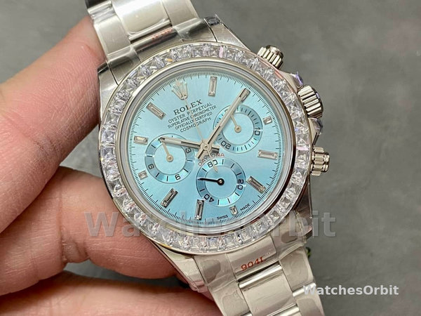 Replica Rolex Daytona-116576TBR, Platino, Quadrante blu ghiaccio, Quadrante blu ghiaccio, Uomo