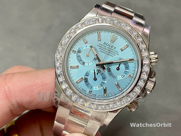 Replica Rolex Daytona-116576TBR, Platino, Quadrante blu ghiaccio, Quadrante blu ghiaccio, Uomo