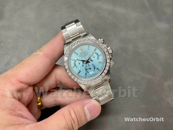 Replica Rolex Daytona-116576TBR, Platino, Quadrante blu ghiaccio, Quadrante blu ghiaccio, Uomo
