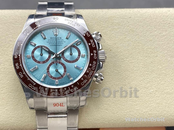 Replica Rolex Platinum Cosmograph Daytona Ice Blue Ice Blue Diamond Baguette Mark 126506 0002 Robuste Qualität