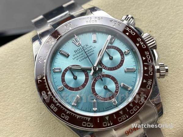 Replica Rolex Platinum Cosmograph Daytona Ice Blue Ice Blue Diamond Baguette Mark 126506 0002 Robuste Qualität